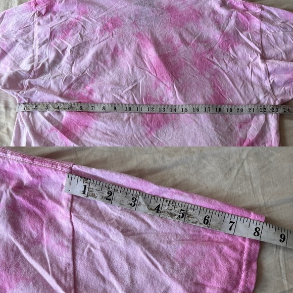 NWOT Pink Barbie Tie-Dye Cropped Graphic Tee T-Shirt XL - Picture 9 of 10